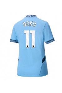 Fotbalové Dres Manchester City Jeremy Doku #11 Dámské Domácí Oblečení 2024-25 Krátký Rukáv